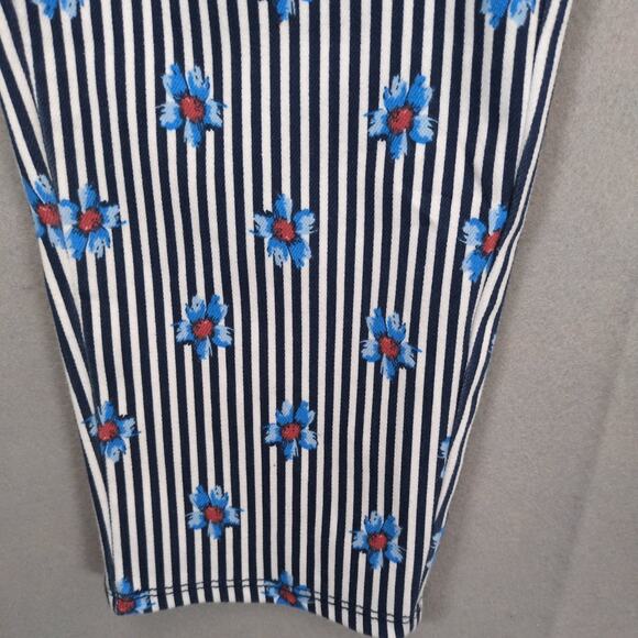 Terra & Sky Women's Plus Size 2X Stretch Pants, Striped Floral Jeggings Boho - Picture 4 of 6